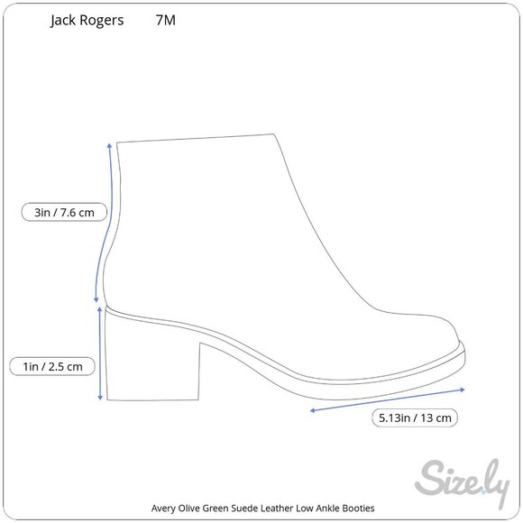 Jack Rogers Avery Olive Green Leather Suede Low Ankle Booties 7M - Picture 10 of 10